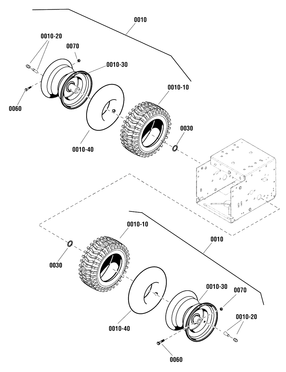 Wheel And Tire Group Diagram and Parts List for 824RS (1695978)(2011) Murray Snow Blower