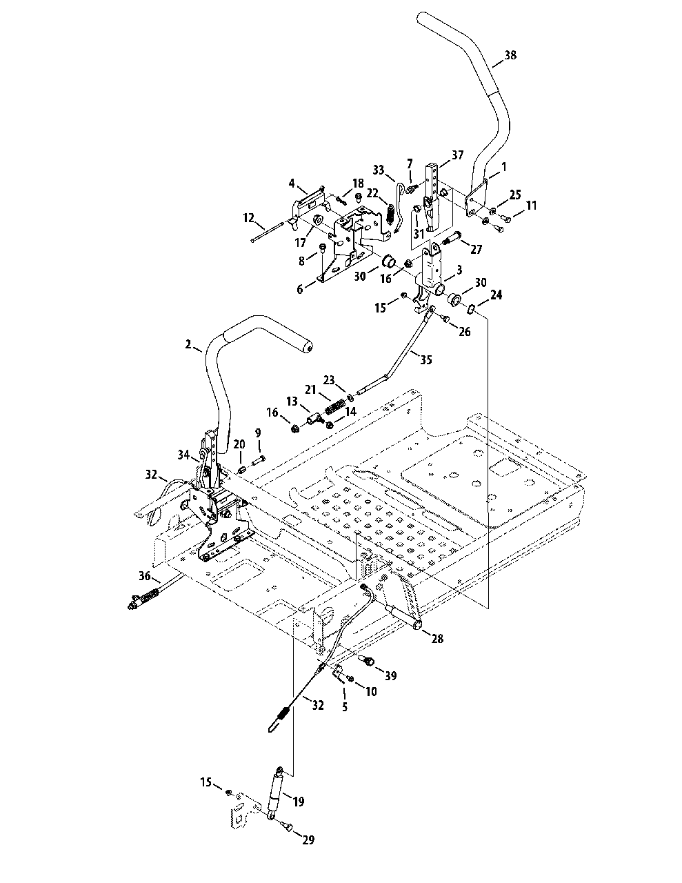 Controls Diagram and Parts List for M200-46 (RZT-46)(2015) Murray Lawn Tractor