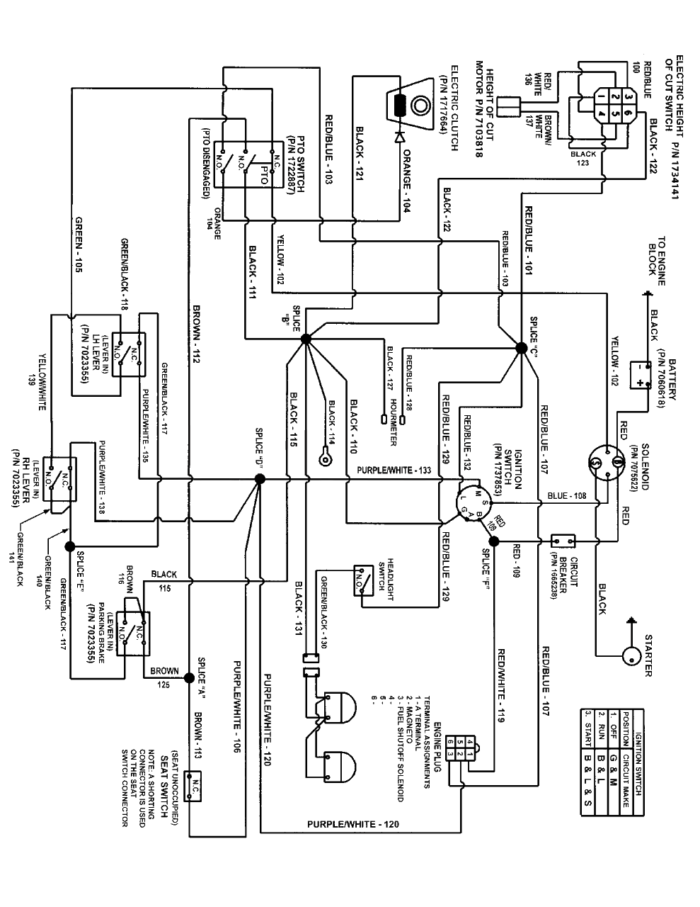 Wiring Schematic (5366wsche) Diagram and Parts List for RZT26520 (2691079-00)(2012) Murray Lawn Tractor