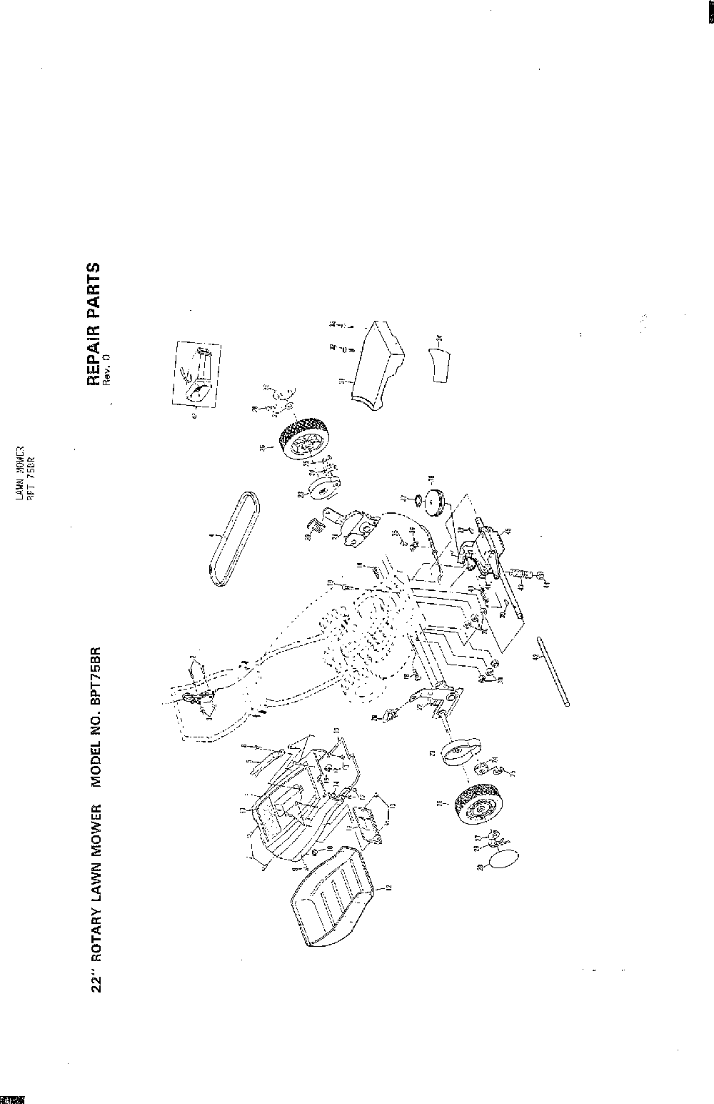 22" roatary lawn mower Diagram and Parts List for 0-22651X9  Murray Lawn Mower