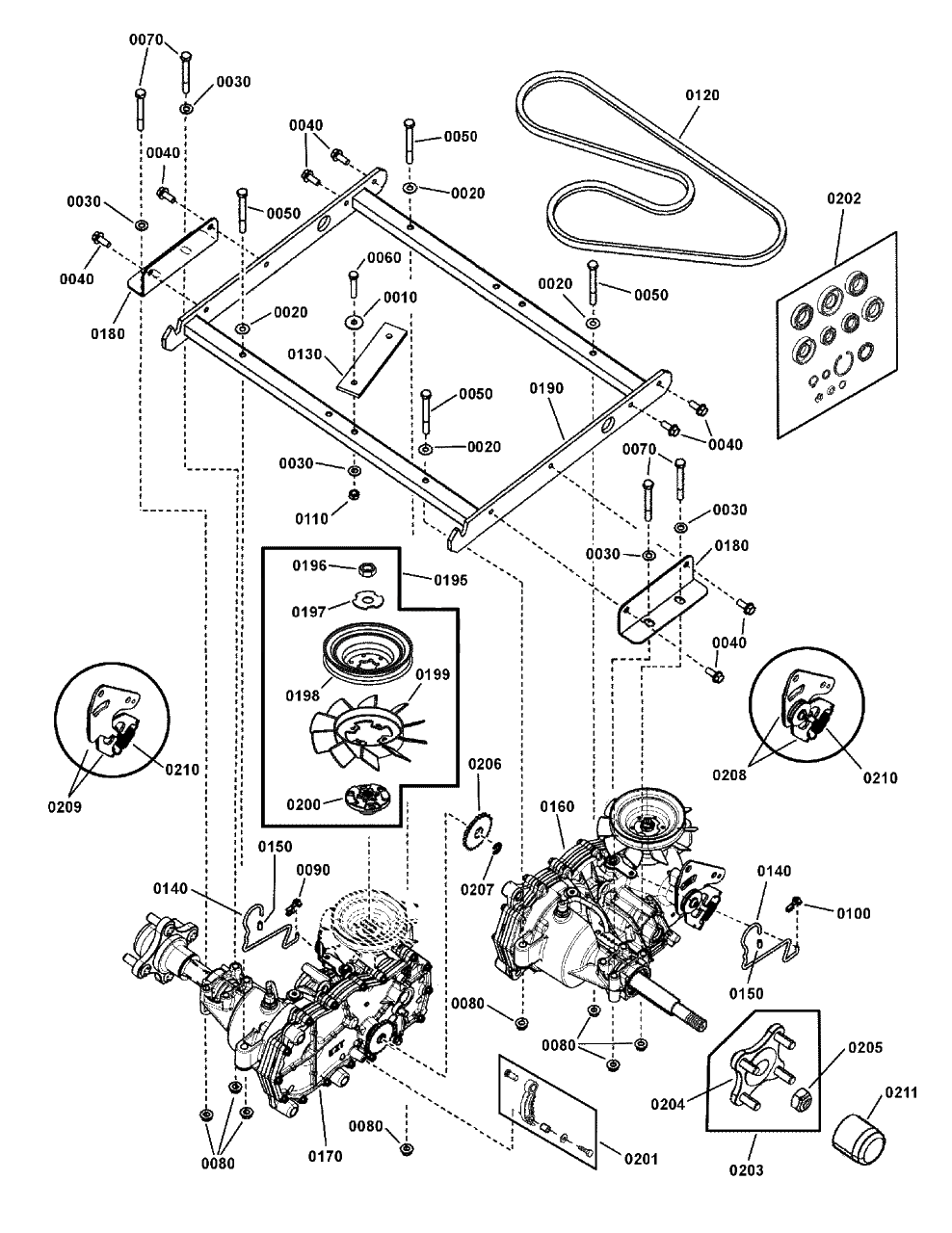 Transaxle Group, Rzt (7502214dev) Diagram and Parts List for RZT26520 (2691079-00)(2012) Murray Lawn Tractor