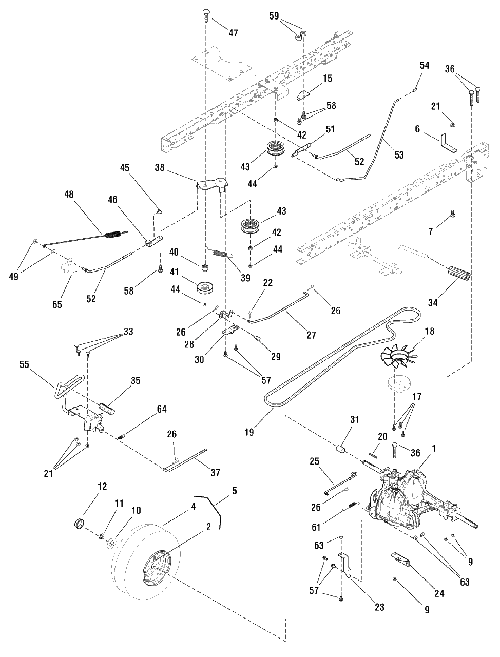 Motion Drive Group - Hydro Drive - Hydro Gear 310-0510 (7500499) Diagram and Parts List for MT24460 (7800564)(2009) Murray Lawn Tractor