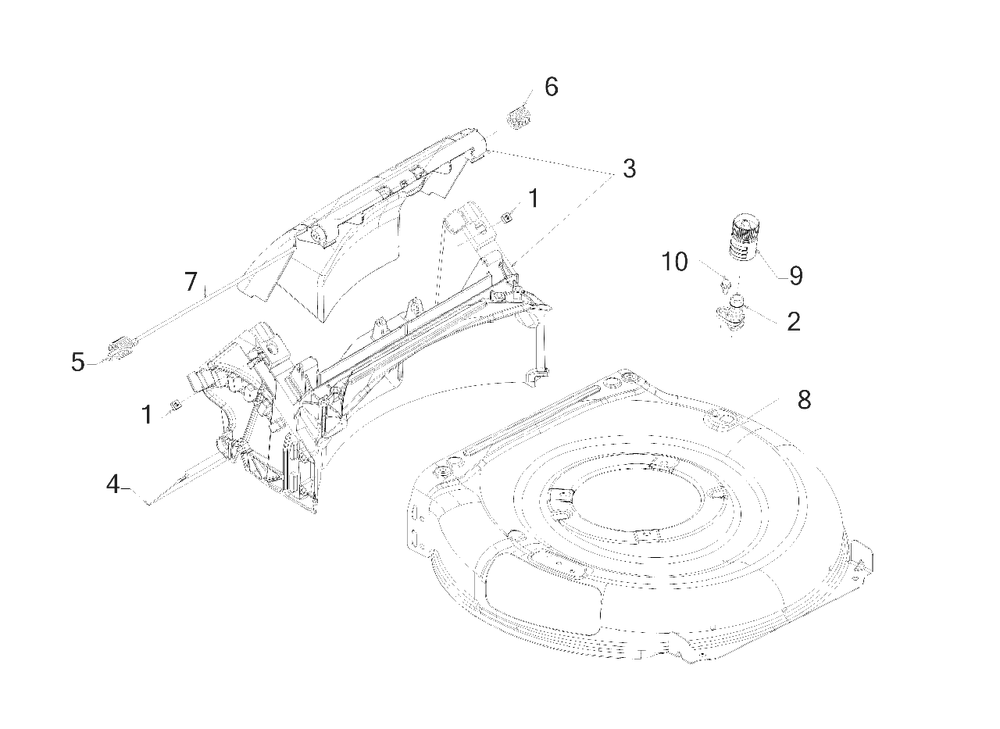 Deck Assembly Diagram and Parts List for 11A-B2A9758 2019 Murray Lawn Mower