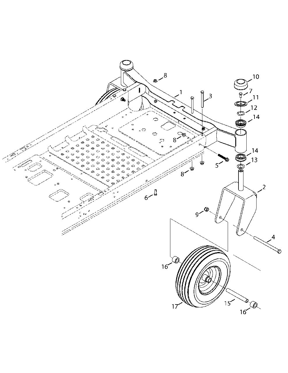 Front Axle Diagram and Parts List for M200-46 (RZT-46)(2014) Murray Lawn Tractor