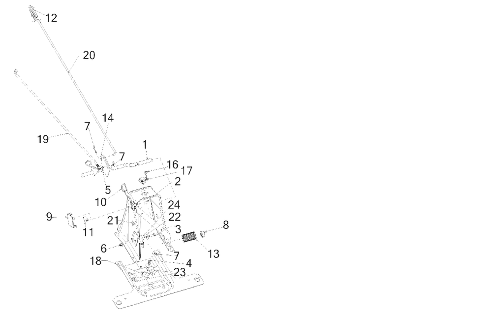 Pedals Diagram and Parts List for 13CC26JD058 2018 Murray Lawn Tractor