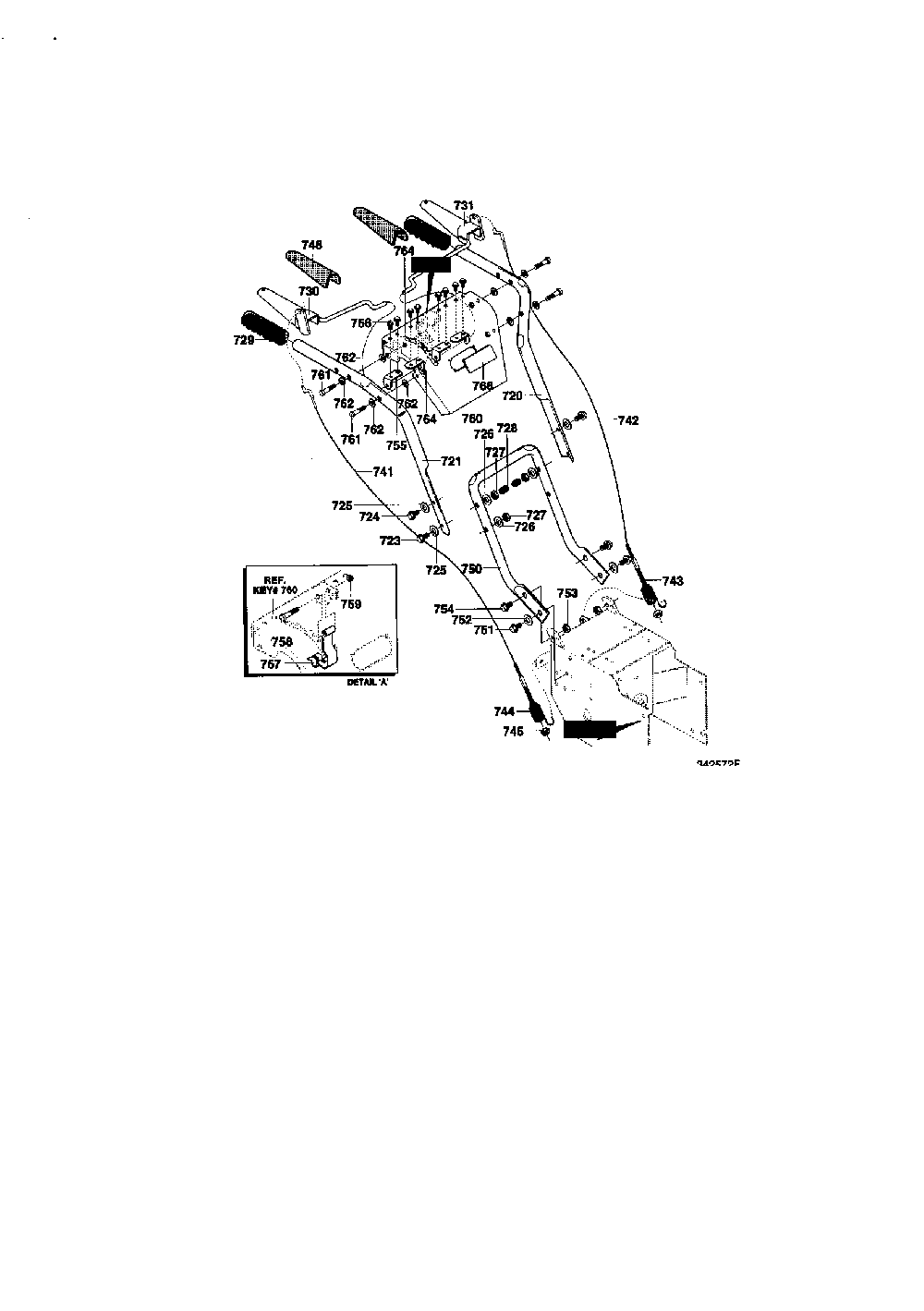 Handle assembly Diagram and Parts List for 629104X6A  Murray Snow Blower