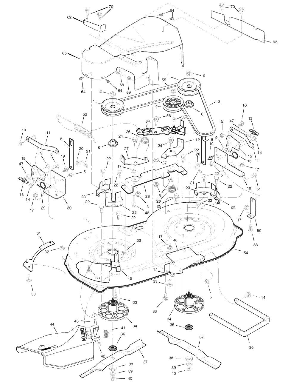Mower Housing Diagram and Parts List for 385048X151 (7800319)(2008) Murray Lawn Tractor