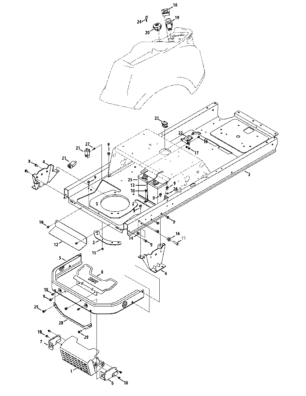 Frame And Electrical Diagram and Parts List for M200-46 (RZT-46)(2015) Murray Lawn Tractor