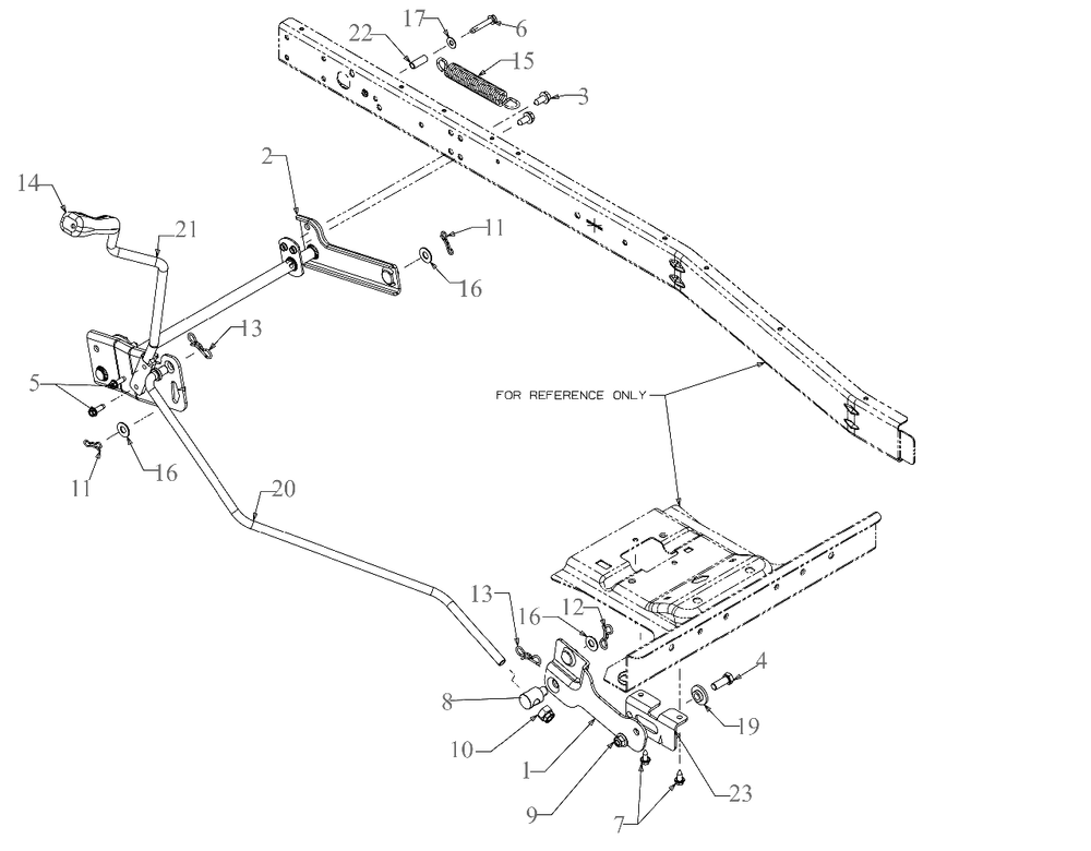 Deck Lift Diagram and Parts List for 13CC26JD058 2019 Murray Lawn Tractor