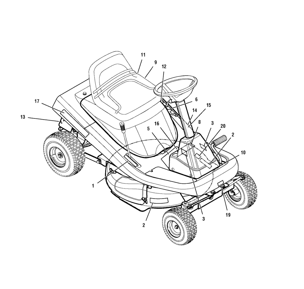 Decals Diagram and Parts List for 309007X51C (7800531)(2009) Murray Lawn Tractor