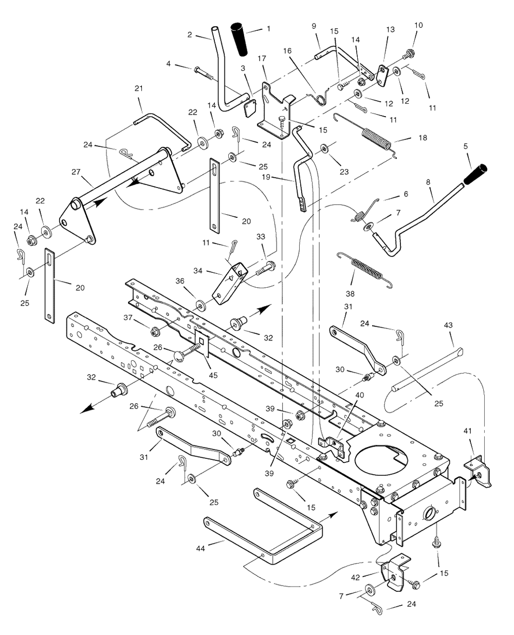 Mower Housing Suspension Diagram and Parts List for 405628X51 (7800281)(2008) Murray Lawn Tractor