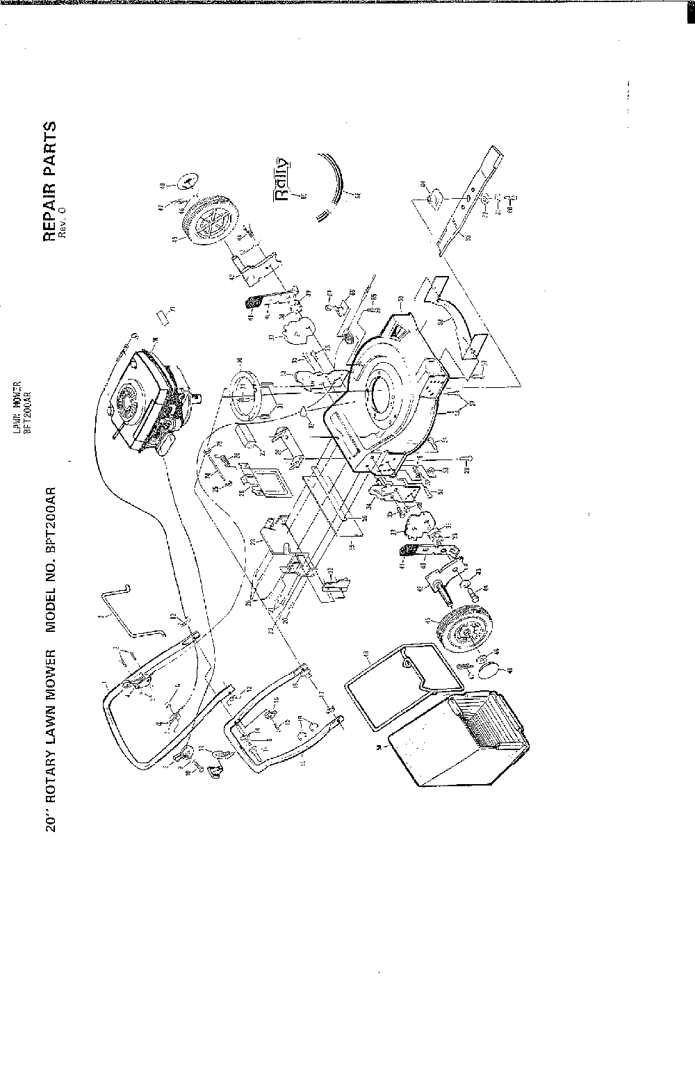 20" rotary mower complete Diagram and Parts List for 0-22651X9  Murray Lawn Mower