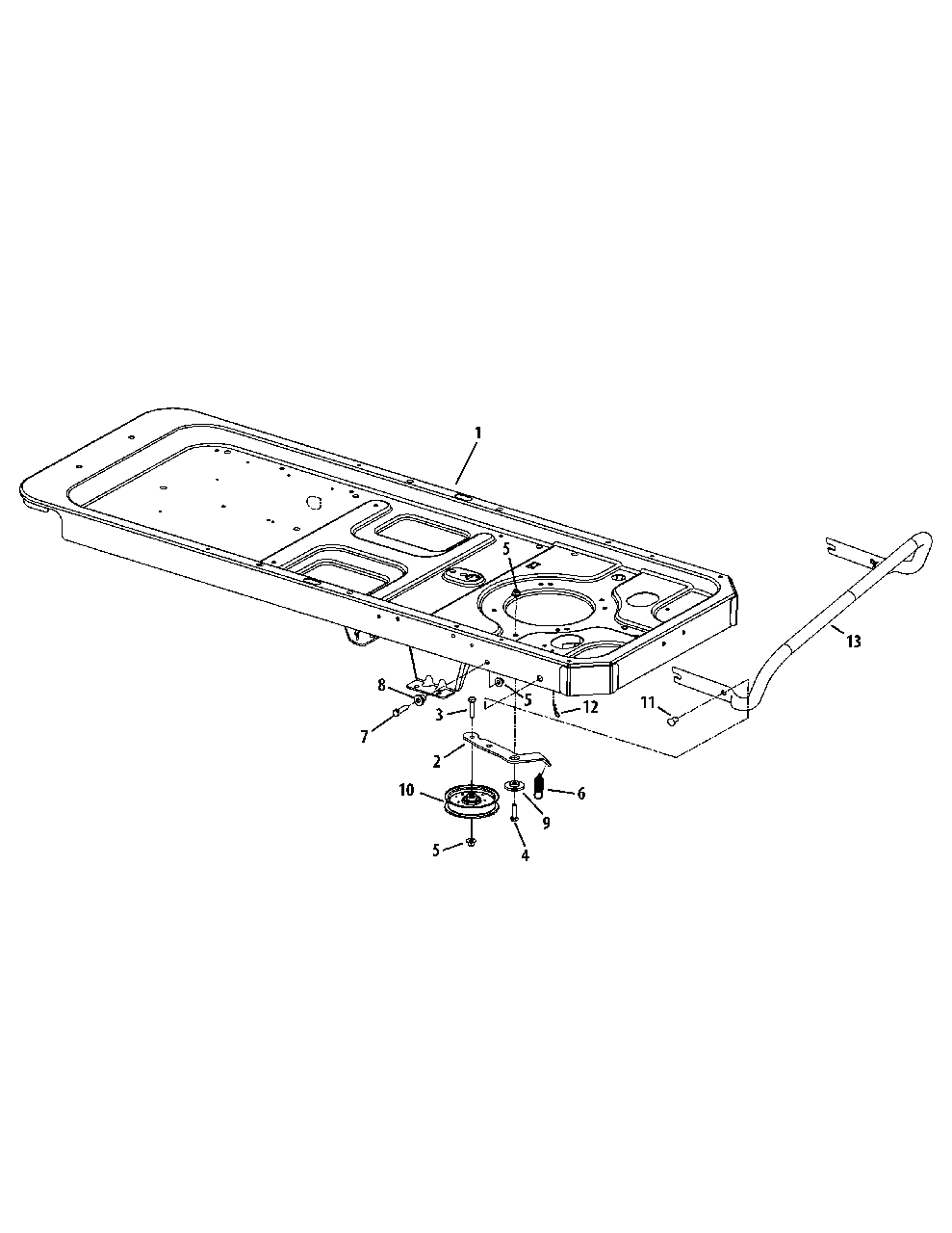 Frame And Drive Idler Assembly Diagram and Parts List for MZ2142 (17AC2ACS058)(2012) Murray Lawn Tractor
