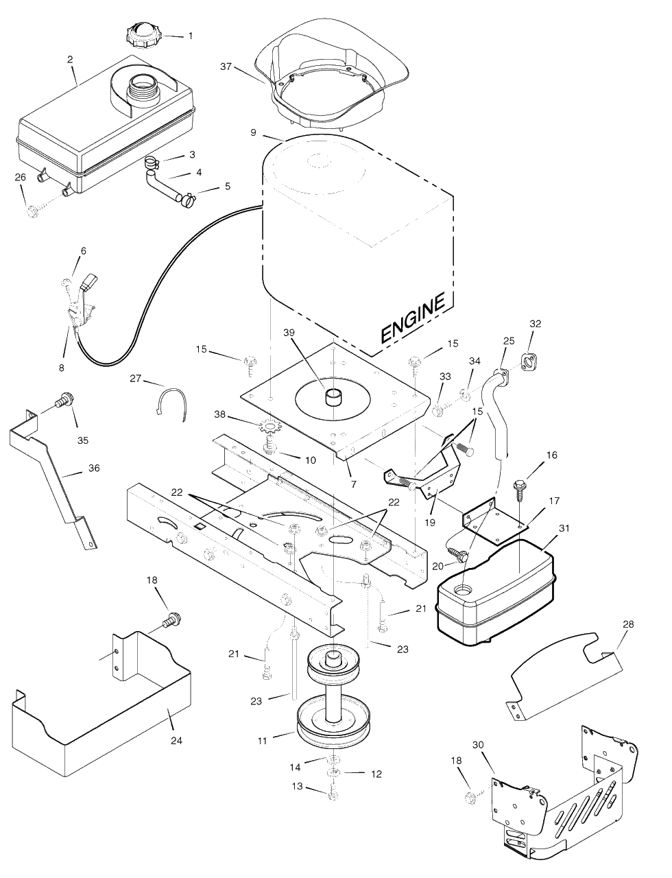 Engine Mount Diagram and Parts List for 312006X51A (7800523)(2009) Murray Lawn Tractor