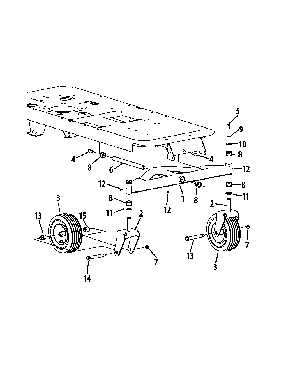 Front Axle 42-Inch Decks Diagram and Parts List for MZ2142 (17AC2ACS058)(2012) Murray Lawn Tractor