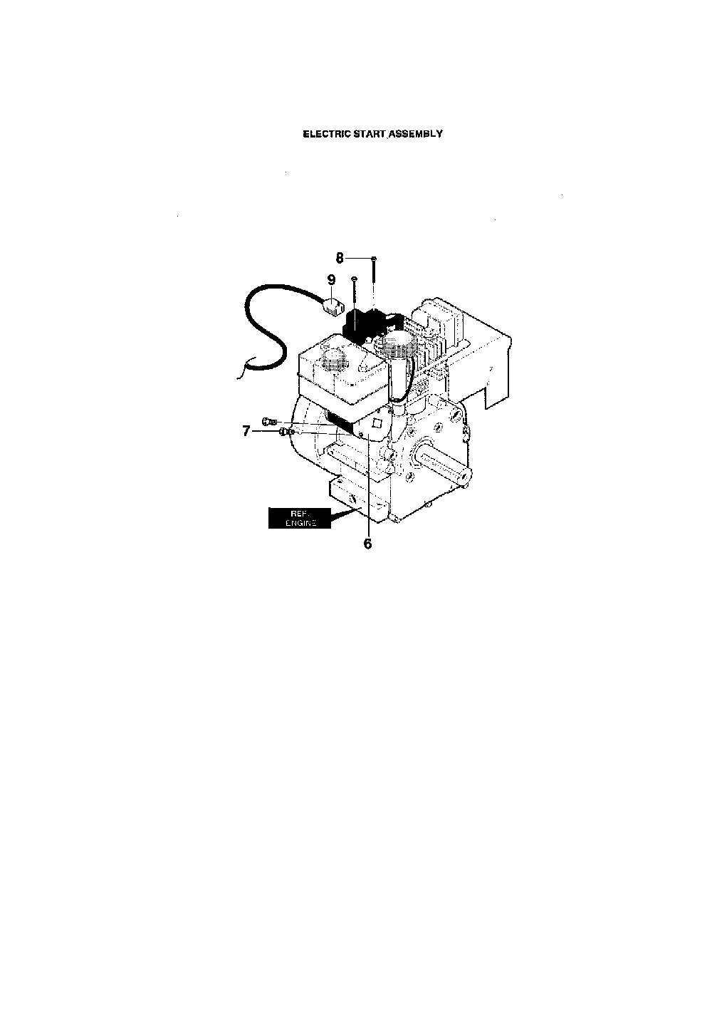 Electric start assembly Diagram and Parts List for 622504X8  Murray Snow Blower