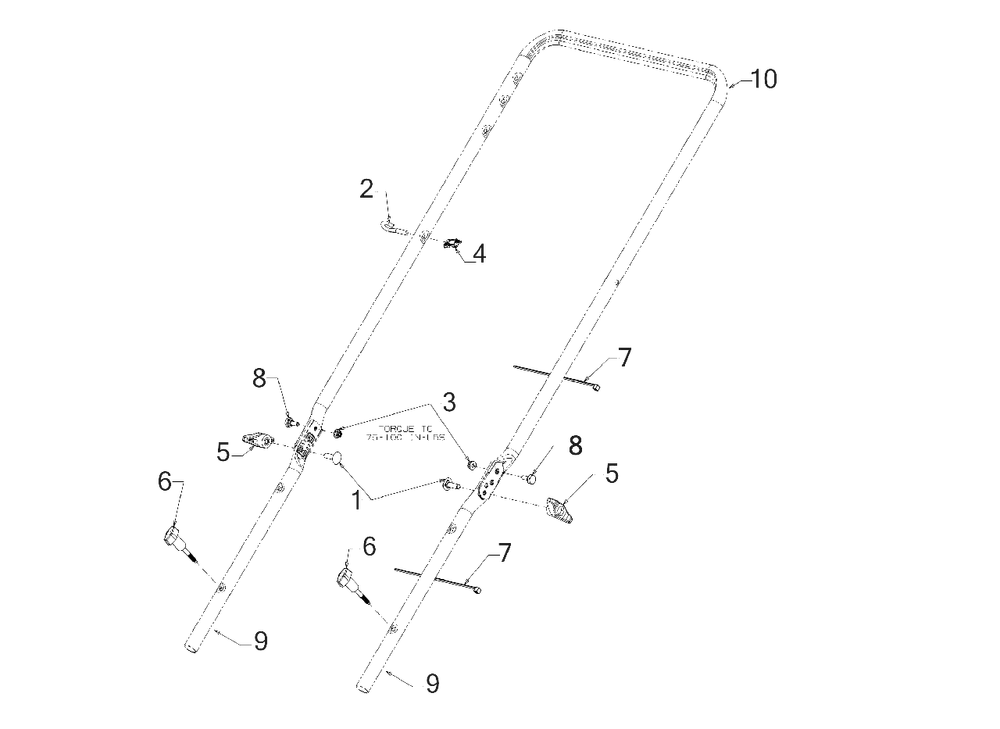 Handle Diagram and Parts List for 11A-A0BV758 2019 Murray Lawn Mower