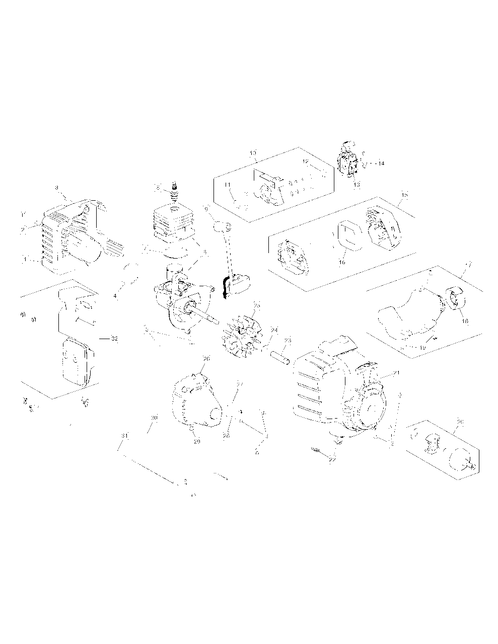 Engine Assembly Diagram and Parts List for MS2560 41CDZ22C768 Murray Trimmer