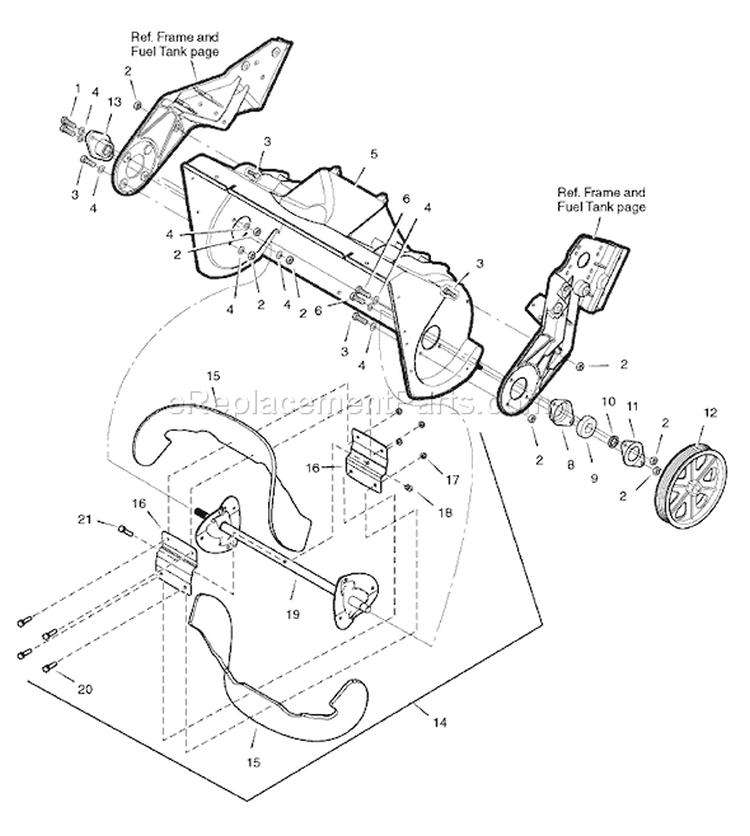 Page A Diagram and Parts List for LP1695445 522E - 2008 Murray Snow Blower