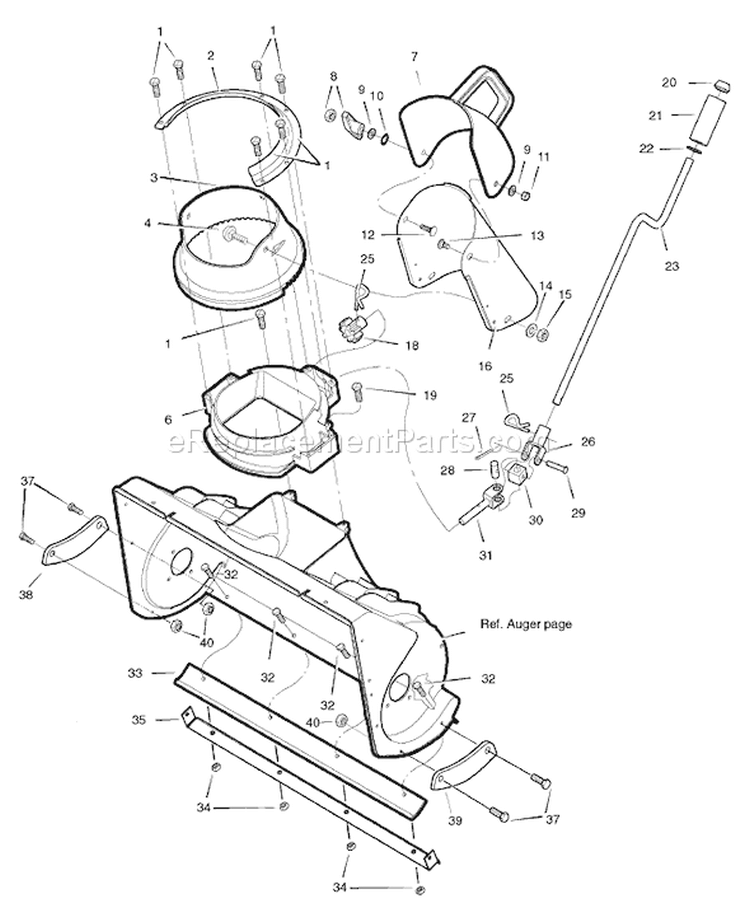 Page C Diagram and Parts List for LP1695445 522E - 2008 Murray Snow Blower