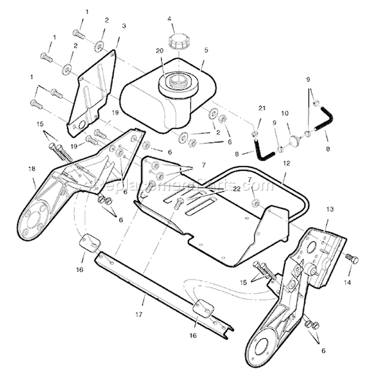 Page G Diagram and Parts List for LP1695445 522E - 2008 Murray Snow Blower