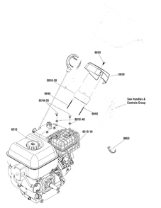 Engine Group Diagram and Parts List for 7522ES (1696273-01)(2014) Murray Snow Blower
