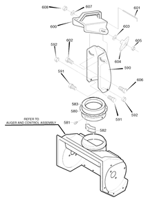Discharge Chute Diagram and Parts List for 525-21 (1695538)(2009) Murray Snow Blower