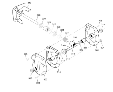 Gear Case Diagram and Parts List for 6291500X61 (1695366)(2007) Murray Snow Blower