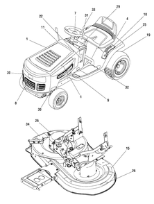 Decal Group Diagram and Parts List for MT135380 (7800560)(2009) Murray Lawn Tractor Accessories