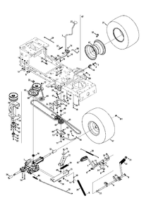 Transmission Drive Assembly Diagram and Parts List for 13AO785S058 2013 Murray Lawn Tractor