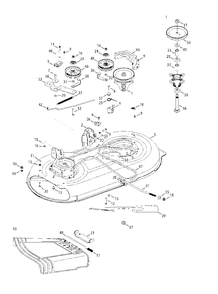 Mower Deck 42-Inch Diagram and Parts List for 13AO785S058 2013 Murray Lawn Tractor