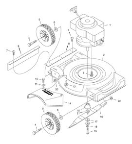 Deck And Engine Group Diagram and Parts List for 201013X51A (7800256)(2008) Murray Lawn Mower