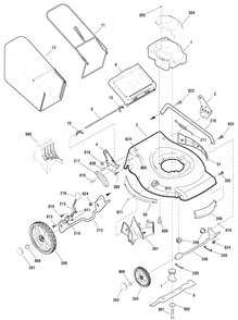 Deck And Engine Group Diagram and Parts List for MXH550 (881025)(2010) Murray Lawn Mower