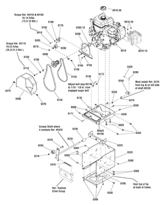 Engine Group Diagram and Parts List for MH61900 (1696060)(2011) Murray Snow Blower