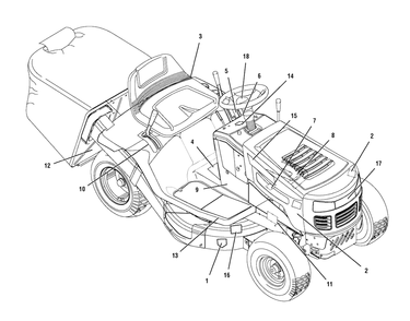 Decals Diagram and Parts List for 312006X51A (7800523)(2009) Murray Lawn Tractor