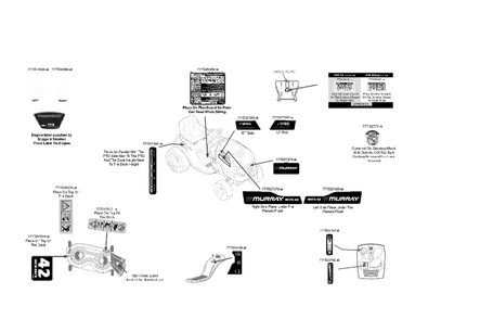 Label Map Diagram and Parts List for M175-42 (13AN77SS058)(2019) Murray Lawn Tractor
