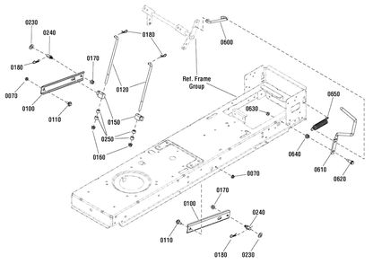 Lift Group Diagram and Parts List for EMT125380 (2690936)(2011) Murray Lawn Tractor