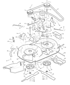 Mower Housing Diagram and Parts List for MT432T (38717x53A)(1999) Murray Lawn Tractor