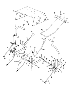 Deck Lift And Controls 42 And 50-Inch Decks Diagram and Parts List for MZ2142 (17AC2ACS058)(2012) Murray Lawn Tractor