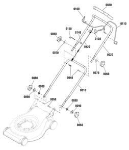 Handles Group (881303) Diagram and Parts List for MXU16550E (881559)(2012) Murray Lawn Mower