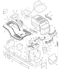 Chassis And Hood Diagram and Parts List for 465307X51 (7800283)(2008) Murray Lawn Tractor