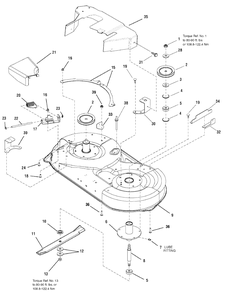 42-Inch Mower Deck - Housing And Arbor Group, Export (7501262) Diagram and Parts List for EZM2042 (7800490)(2009) Murray Lawn Tractor
