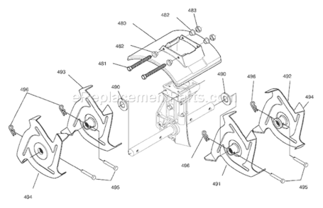 Part Location Diagram of 56155E701MA Murray Tine Asy, Outer Lh