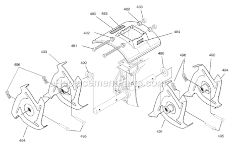 Page E Diagram and Parts List for 11052X4NC  Murray Cultivator