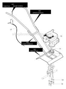 Page B Diagram and Parts List for 11053X4NA  Murray Cultivator
