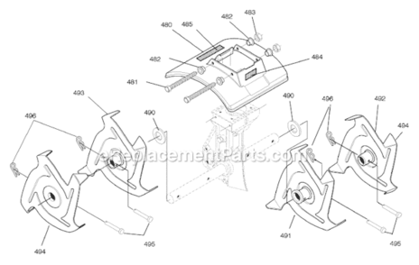 Page D Diagram and Parts List for 11053X4NA  Murray Cultivator