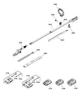 Hedge Trimmer Diagram and Parts List for 80085986,80085982 1697223, 1688106 Murray Hedge Trimmer