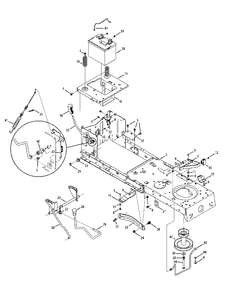 Frame And Pto Lift Diagram and Parts List for M125-38 2012 Murray Lawn Tractor