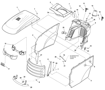 Hood, Grille And Dash Group Diagram and Parts List for EYK19540RD (2988143)(2009) Murray Lawn Tractor