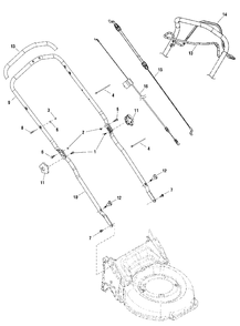 Handles Group Diagram and Parts List for EQ500 (2691473-00)(2018) Murray Lawn Mower